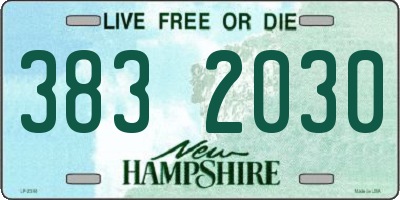 NH license plate 3832030