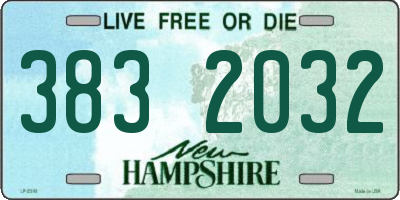 NH license plate 3832032