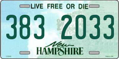 NH license plate 3832033