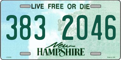 NH license plate 3832046