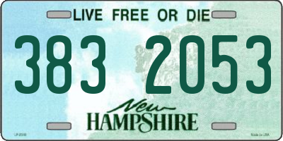 NH license plate 3832053