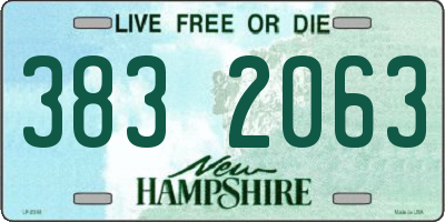 NH license plate 3832063