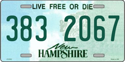 NH license plate 3832067