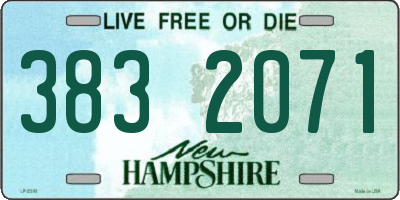 NH license plate 3832071