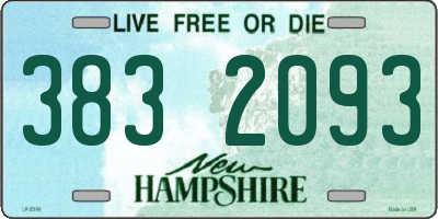 NH license plate 3832093