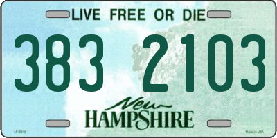 NH license plate 3832103