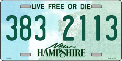 NH license plate 3832113