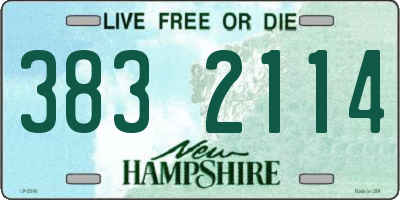 NH license plate 3832114