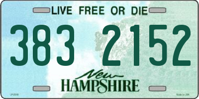 NH license plate 3832152