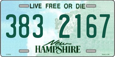NH license plate 3832167