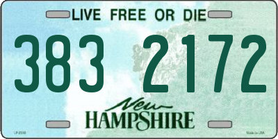 NH license plate 3832172