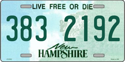 NH license plate 3832192