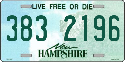 NH license plate 3832196