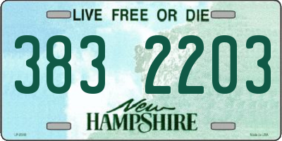 NH license plate 3832203