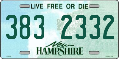 NH license plate 3832332
