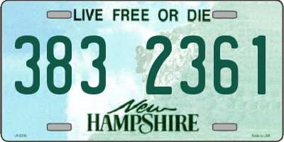 NH license plate 3832361
