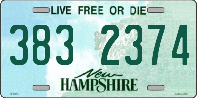 NH license plate 3832374
