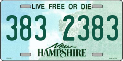 NH license plate 3832383
