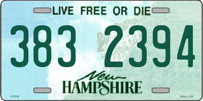 NH license plate 3832394
