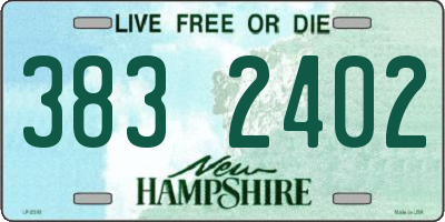 NH license plate 3832402