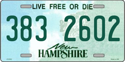 NH license plate 3832602