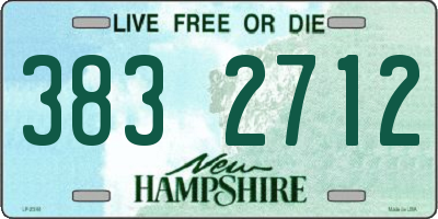 NH license plate 3832712