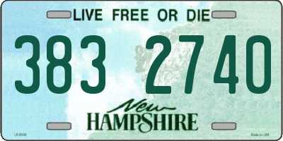 NH license plate 3832740