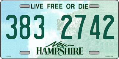 NH license plate 3832742