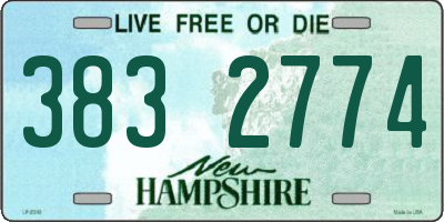 NH license plate 3832774