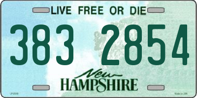 NH license plate 3832854