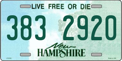 NH license plate 3832920