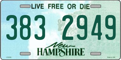 NH license plate 3832949