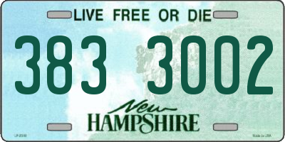 NH license plate 3833002