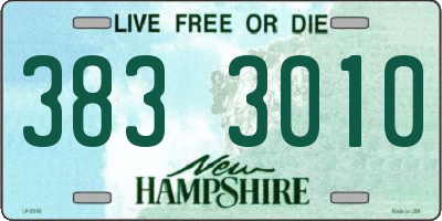 NH license plate 3833010