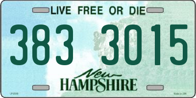 NH license plate 3833015