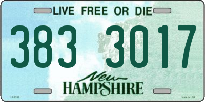 NH license plate 3833017