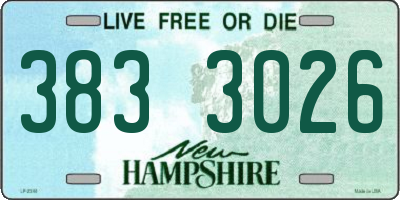 NH license plate 3833026