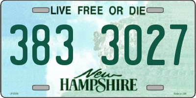 NH license plate 3833027
