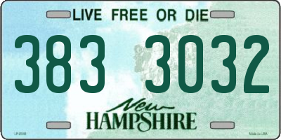 NH license plate 3833032