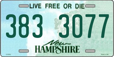 NH license plate 3833077