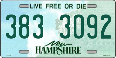 NH license plate 3833092