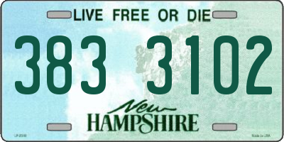 NH license plate 3833102