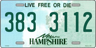 NH license plate 3833112