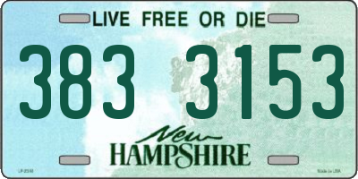 NH license plate 3833153