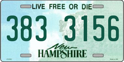 NH license plate 3833156