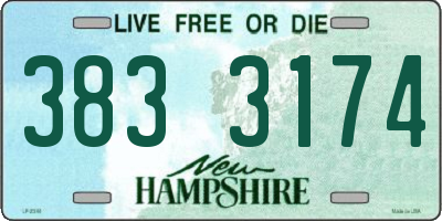 NH license plate 3833174