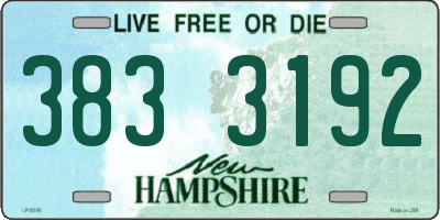 NH license plate 3833192