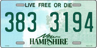 NH license plate 3833194