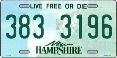 NH license plate 3833196