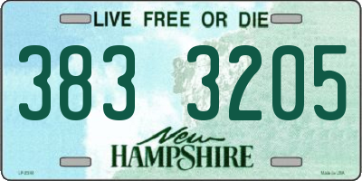 NH license plate 3833205